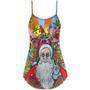 Christmas Hawaiian Hippie Santa Claus - V-Neck Sleeveless Cami Dress