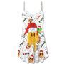 Christmas Hippie Groovy Santa Claus Smile Face - V-Neck Sleeveless Cami Dress