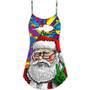 Christmas Hippie Santa Claus - V-Neck Sleeveless Cami Dress