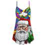 Christmas Hippie Santa Claus - V-Neck Sleeveless Cami Dress