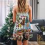 Christmas Horse Loves Christmas Very Happy - V-Neck Sleeveless Cami Dress