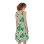 Christmas Ivy Leaf Pattern Print Sleeveless Knee Length Dress