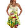 Christmas Life Is Better With A Cactus - V-Neck Sleeveless Cami Dress