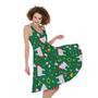 Christmas Llama Pattern Print Sleeveless Knee Length Dress