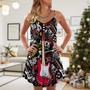 Christmas Love Guitar Rock Soul - V-Neck Sleeveless Cami Dress