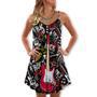 Christmas Love Guitar Rock Soul - V-Neck Sleeveless Cami Dress