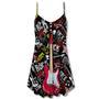 Christmas Love Guitar Rock Soul - V-Neck Sleeveless Cami Dress