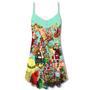 Christmas Love Santa World Map - V-Neck Sleeveless Cami Dress