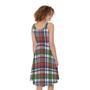 Christmas Madras Plaid Print Sleeveless Knee Length Dress