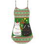 Christmas Meowy Cat Wreck The Tree - V-Neck Sleeveless Cami Dress