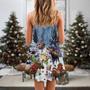 Christmas Merry Christ Moose Snow - V-Neck Sleeveless Cami Dress