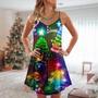 Christmas Merry Everything Happy Always - V-Neck Sleeveless Cami Dress