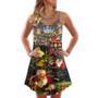 Christmas Merry Xmas Santa Toys Train Factory - V-Neck Sleeveless Cami Dress