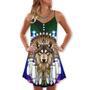 Christmas Native Wolf And Merry Xmas - V-Neck Sleeveless Cami Dress