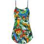 Christmas Parrot Love Xmas Tropical Leaf - V-Neck Sleeveless Cami Dress