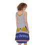 Christmas Penguin Knitted Print Sleeveless Knee Length Dress