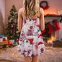 Christmas Piggies Funny Xmas Is Coming Art Style - V-Neck Sleeveless Cami Dress