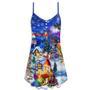 Christmas Reading Book Make Me Happy - V-Neck Sleeveless Cami Dress