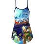 Christmas Rudolph Santa Claus Reindeer Snowman Light Art Style - V-Neck Sleeveless Cami Dress