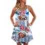 Christmas Santa And Gnome Merry Xmas - V-Neck Sleeveless Cami Dress