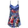 Christmas Santa Claus Chilling Happy Xmas Light Art Style - V-Neck Sleeveless Cami Dress