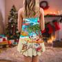 Christmas Santa Claus Chilling On The Beach Mele Kalikimaka Funny - V-Neck Sleeveless Cami Dress