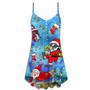 Christmas Santa Claus Diving Funny - V-Neck Sleeveless Cami Dress