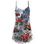 Christmas Santa Claus Driving Red Truck Light Art Style - V-Neck Sleeveless Cami Dress