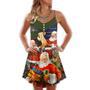 Christmas Santa Claus Gift For Xmas Art Style - V-Neck Sleeveless Cami Dress