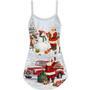 Christmas Santa Claus Gift For Xmas Snow Painting Style - V-Neck Sleeveless Cami Dress