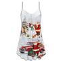 Christmas Santa Claus Gift For Xmas Snow Painting Style - V-Neck Sleeveless Cami Dress