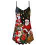 Christmas Santa Claus Gift Xmas Is Coming Art Style - V-Neck Sleeveless Cami Dress