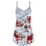 Christmas Santa Claus In The Snow Mountain Art Style - V-Neck Sleeveless Cami Dress