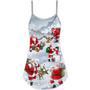 Christmas Santa Claus In The Snow Mountain Art Style - V-Neck Sleeveless Cami Dress