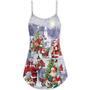 Christmas Santa Claus Is Coming Merry Xmas - V-Neck Sleeveless Cami Dress