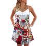 Christmas Santa Claus Is Coming To Town - V-Neck Sleeveless Cami Dress