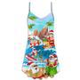 Christmas Santa Claus Play On The Beach Mele Kalikimaka Funny - V-Neck Sleeveless Cami Dress