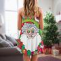 Christmas Santa Claus Psychedelic Colorful Hippie - V-Neck Sleeveless Cami Dress