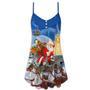 Christmas Santa Claus Reindeer Gift For Xmas Art Style - V-Neck Sleeveless Cami Dress