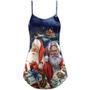 Christmas Santa Claus Snow - V-Neck Sleeveless Cami Dress