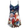 Christmas Santa Claus Snow - V-Neck Sleeveless Cami Dress