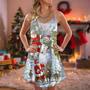 Christmas Santa Claus Snowman Elf So Happy Art Style - V-Neck Sleeveless Cami Dress