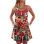 Christmas Santa Claus Story Chilling Happy Xmas Art Style - V-Neck Sleeveless Cami Dress