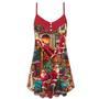 Christmas Santa Claus Story Chilling Happy Xmas Art Style - V-Neck Sleeveless Cami Dress