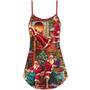 Christmas Santa Claus Story Chilling Happy Xmas Art Style - V-Neck Sleeveless Cami Dress