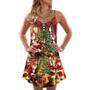 Christmas Santa Claus Story Gift For Xmas Painting Style - V-Neck Sleeveless Cami Dress