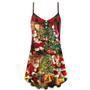 Christmas Santa Claus Story Gift For Xmas Painting Style - V-Neck Sleeveless Cami Dress