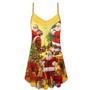 Christmas Santa Claus Story Happy Xmas Art Style - V-Neck Sleeveless Cami Dress