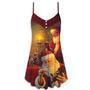 Christmas Santa Claus The Spirit Of Christmas Art Style - V-Neck Sleeveless Cami Dress