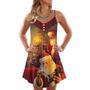 Christmas Santa Claus The Spirit Of Christmas Art Style - V-Neck Sleeveless Cami Dress